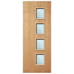 Load image into Gallery viewer, Oak Veneer 27G Glazed FD60 Internal Fire Door
