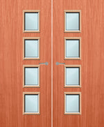 Load image into Gallery viewer, Cherry Veneer 27G Glazed Pair FD30 Internal Fire Door
