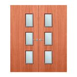 Load image into Gallery viewer, Cherry Veneer 28G Glazed Pair FD60 Internal Fire Door
