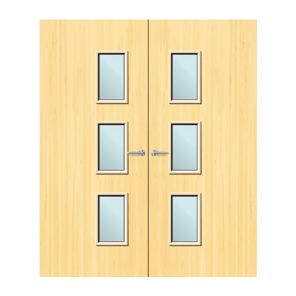 Koto Veneer 28G Glazed Pair FD60 Internal Fire Door