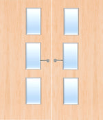 Load image into Gallery viewer, Maple Veneer 28G Glazed Pair FD30 Internal Fire Door
