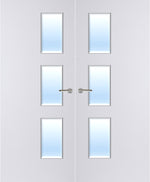 Load image into Gallery viewer, Paint Grade Premium 28G Glazed Pair FD30 Internal Fire Door
