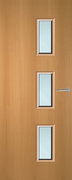 Load image into Gallery viewer, Beech Veneer 28G Glazed FD30 Internal Fire Door
