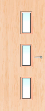 Load image into Gallery viewer, Maple Veneer 28G Glazed FD30 Internal Fire Door
