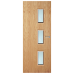 Load image into Gallery viewer, Oak Veneer 28G Glazed FD60 Internal Fire Door
