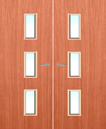 Load image into Gallery viewer, Cherry Veneer 28G Glazed Pair FD30 Internal Fire Door
