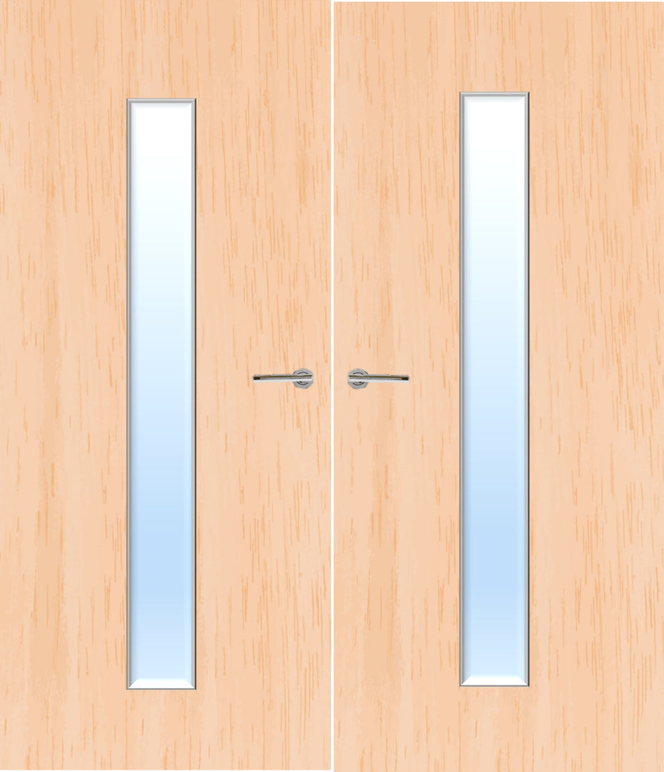 Maple Veneer 29G Glazed Pair FD30 Internal Fire Door