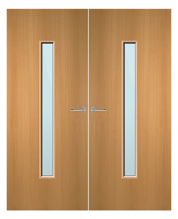 Beech Veneer 29G Glazed Pair FD60 Internal Fire Door
