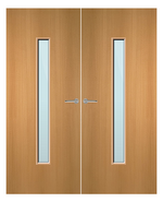 Load image into Gallery viewer, Beech Veneer 29G Glazed Pair FD60 Internal Fire Door
