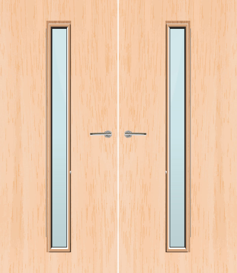 Maple Veneer 29G Glazed Pair FD30 Internal Fire Door