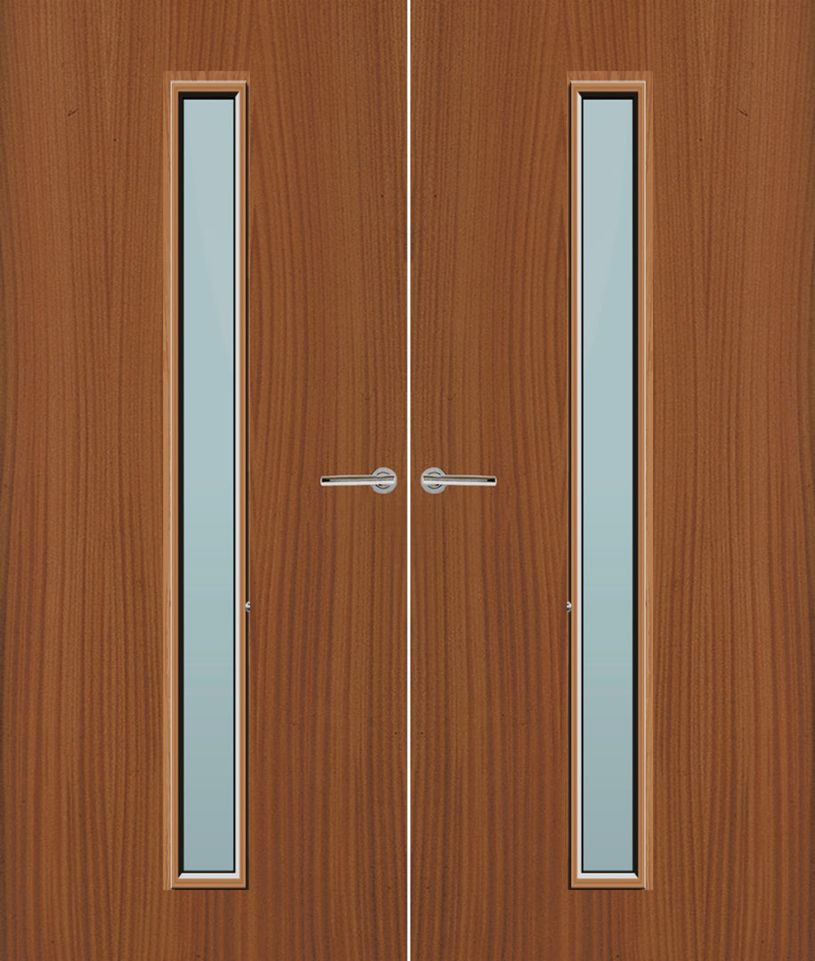 Sapele Veneer 29G Glazed Pair FD30 Internal Fire Door