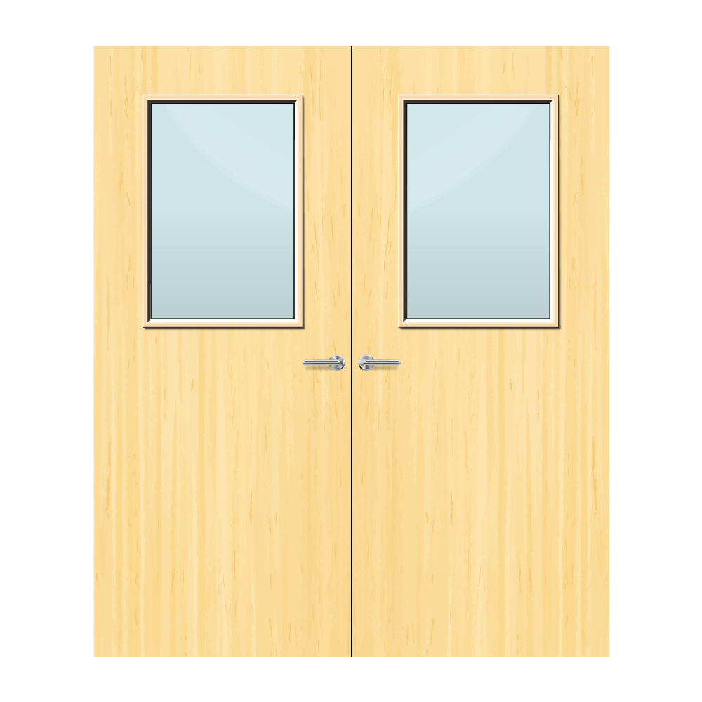 Koto Veneer 2G Glazed Pair FD60 Internal Fire Door