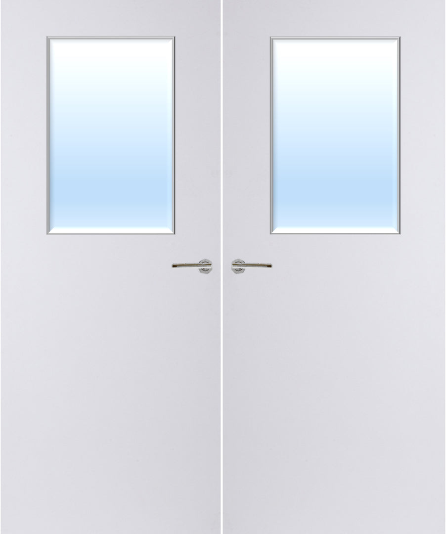 Paint Grade Premium 2G Glazed Pair FD30 Internal Fire Door