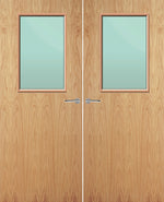 Load image into Gallery viewer, Oak Veneer 2G Glazed Pair FD30 Internal Fire Door
