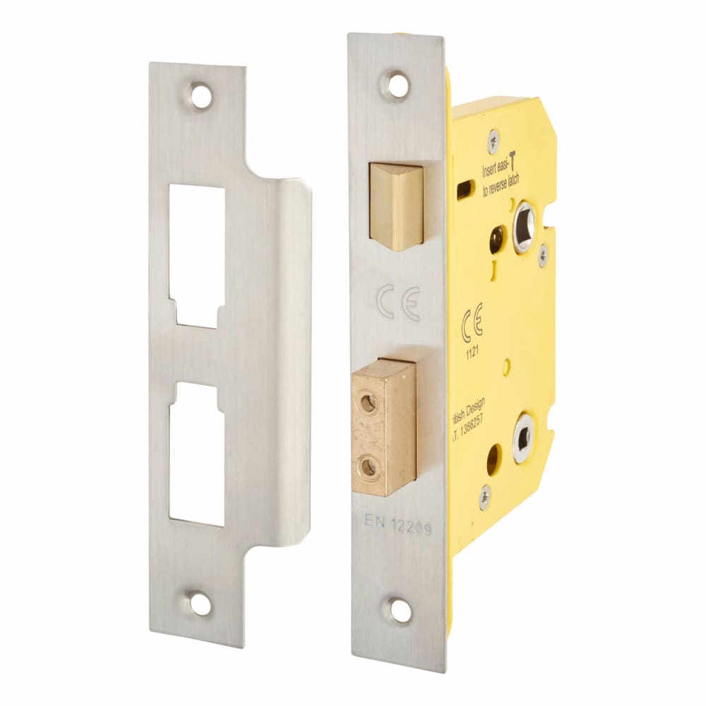 Bathroom Lock 78mm Case 57mm Backset Satin Stainless Steel