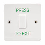 Load image into Gallery viewer, Press To Exit Switch 85x85x44mm Single White
