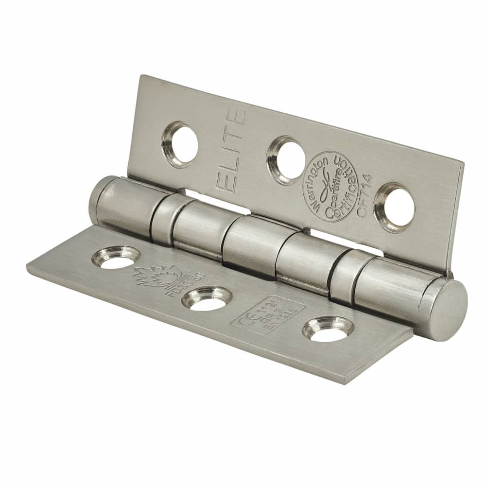 Twin Ball Bearing Fire Door Hinge Satin Stainless Steel Pair