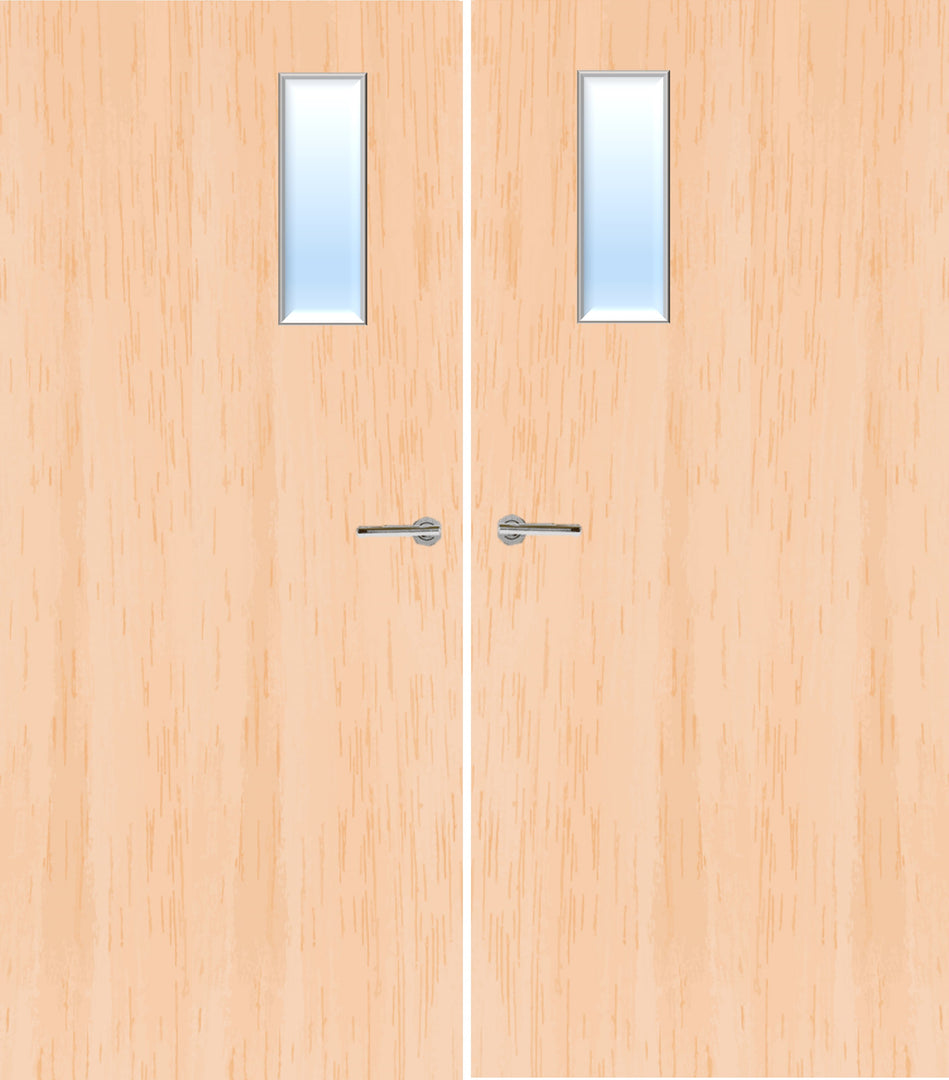 Maple Veneer 4G Glazed Pair FD30 Internal Fire Door