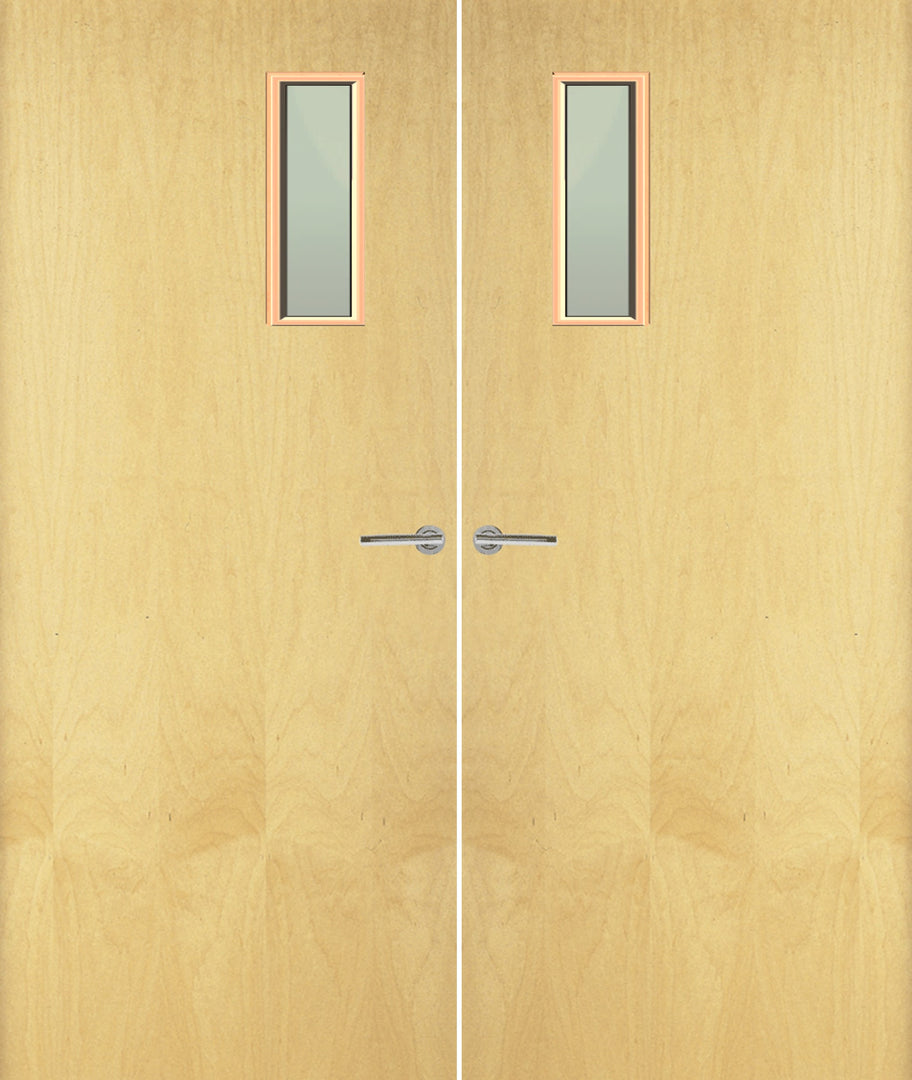 Ash Veneer 4G Glazed Pair FD30 Internal Fire Door