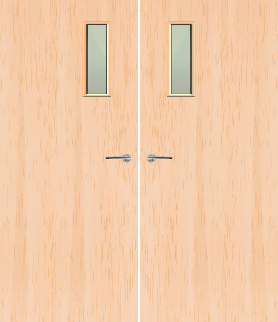 Maple Veneer 4G Glazed Pair FD30 Internal Fire Door