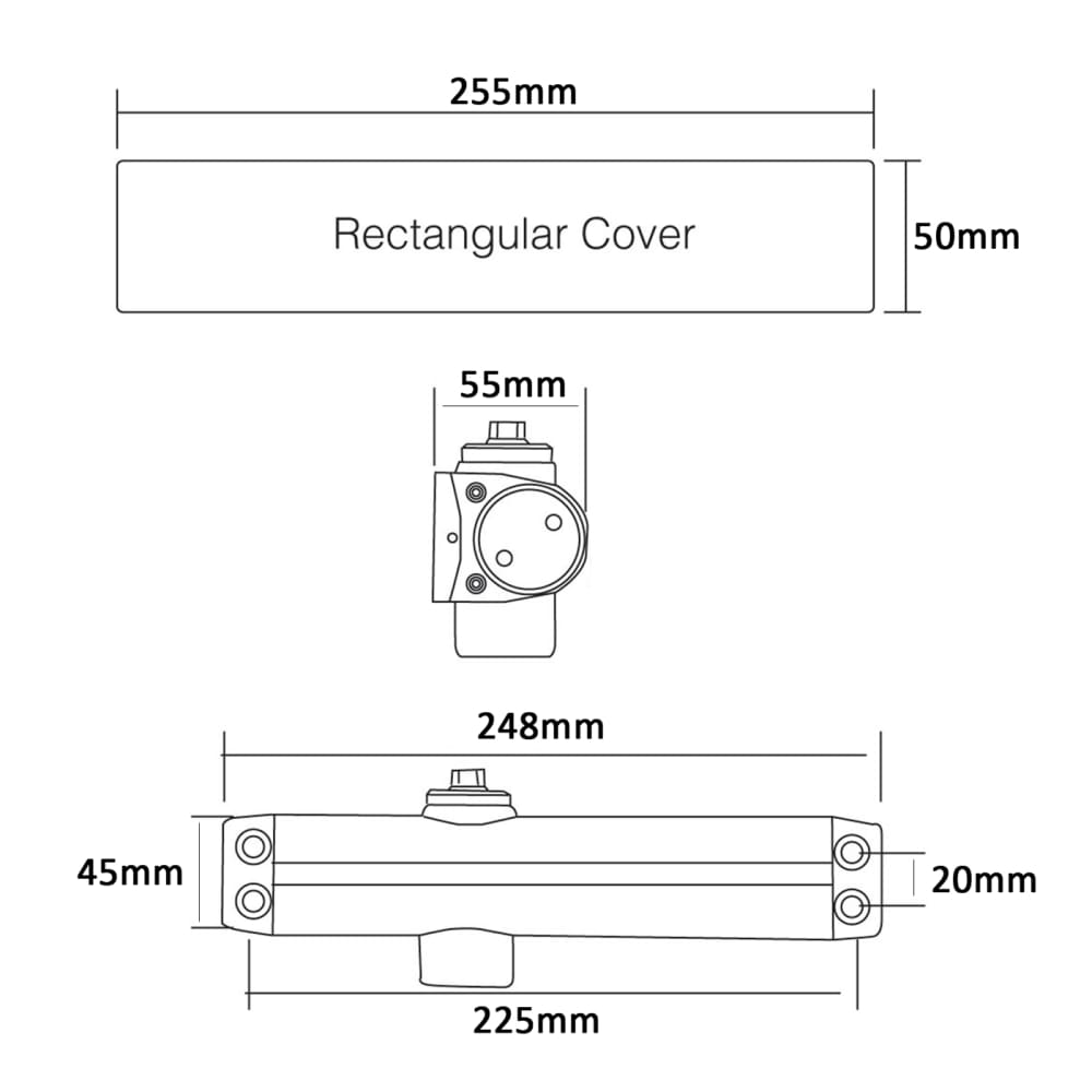 AR3500 Fire Door Closer Silver