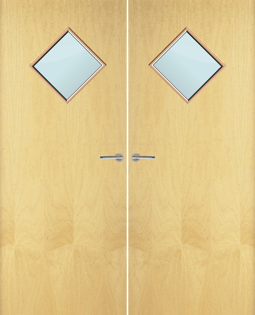 Ash Veneer 6G Glazed Pair FD30 Internal Fire Door