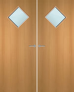 Load image into Gallery viewer, Vizat Internal Beech Veneer 6G Glazed Pair FD30 Fire Door
