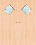 Load image into Gallery viewer, Maple Veneer 6G Glazed Pair FD30 Internal Fire Door
