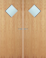 Load image into Gallery viewer, Oak Veneer 6G Glazed Pair FD30 Internal Fire Door
