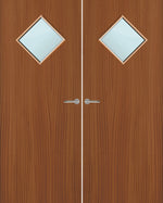 Load image into Gallery viewer, Sapele Veneer 6G Glazed Pair FD30 Internal Fire Door
