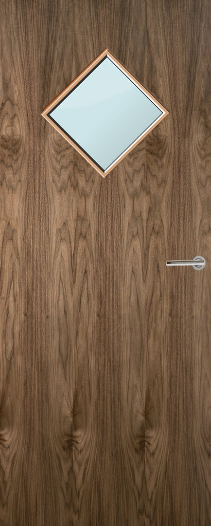 Walnut Veneer 6G Glazed FD30 Internal Fire Door