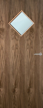 Load image into Gallery viewer, Walnut Veneer 6G Glazed FD30 Internal Fire Door
