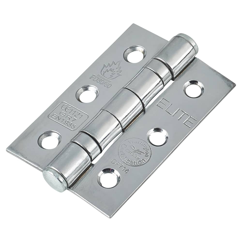 Tubular Latch Pack 57mm Backset 2xBall Bearing Hinges Polished Chrome