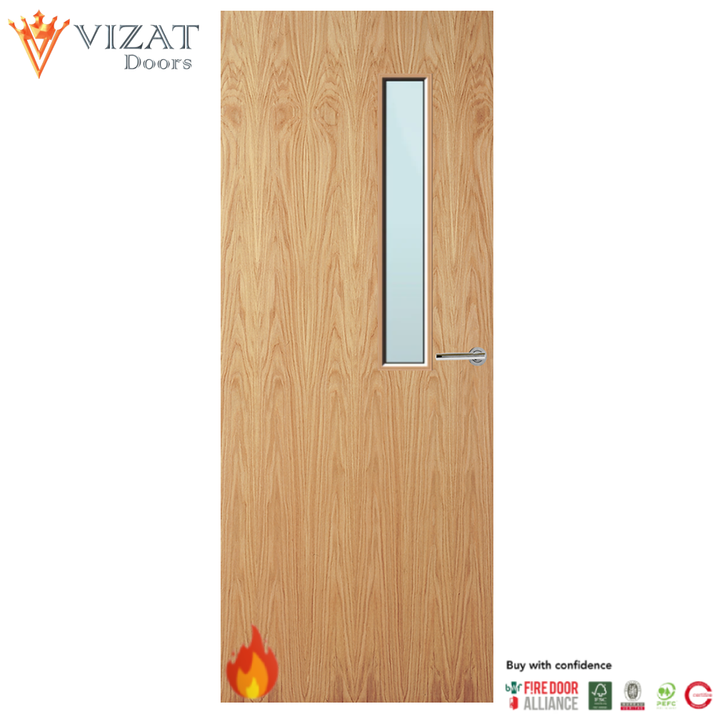 Oak Veneer 7G Glazed FD30 Internal Fire Door