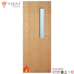 Load image into Gallery viewer, Oak Veneer 7G Glazed FD30 Internal Fire Door
