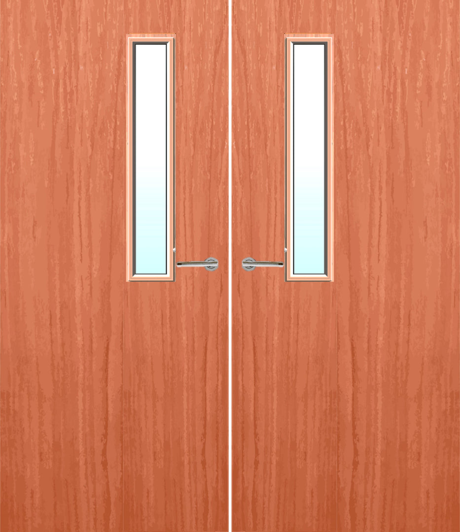 Cherry Veneer 7G Glazed Pair FD30 Internal Fire Door