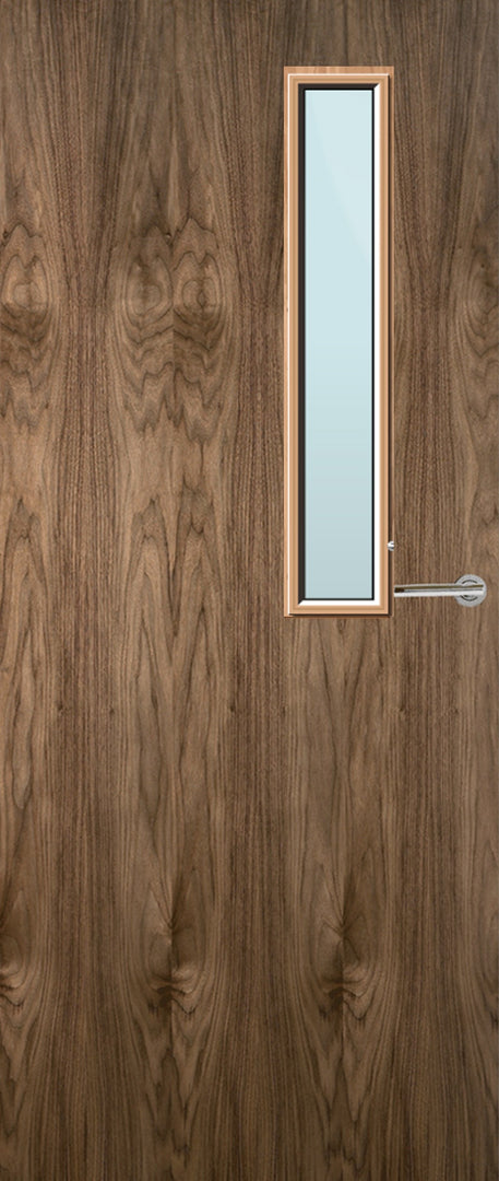 Walnut Veneer 7G Glazed FD60 Internal Fire Door