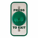 Load image into Gallery viewer, Press to Exit Green Dome Button 89x43x50mm Narrow Stainless Steel
