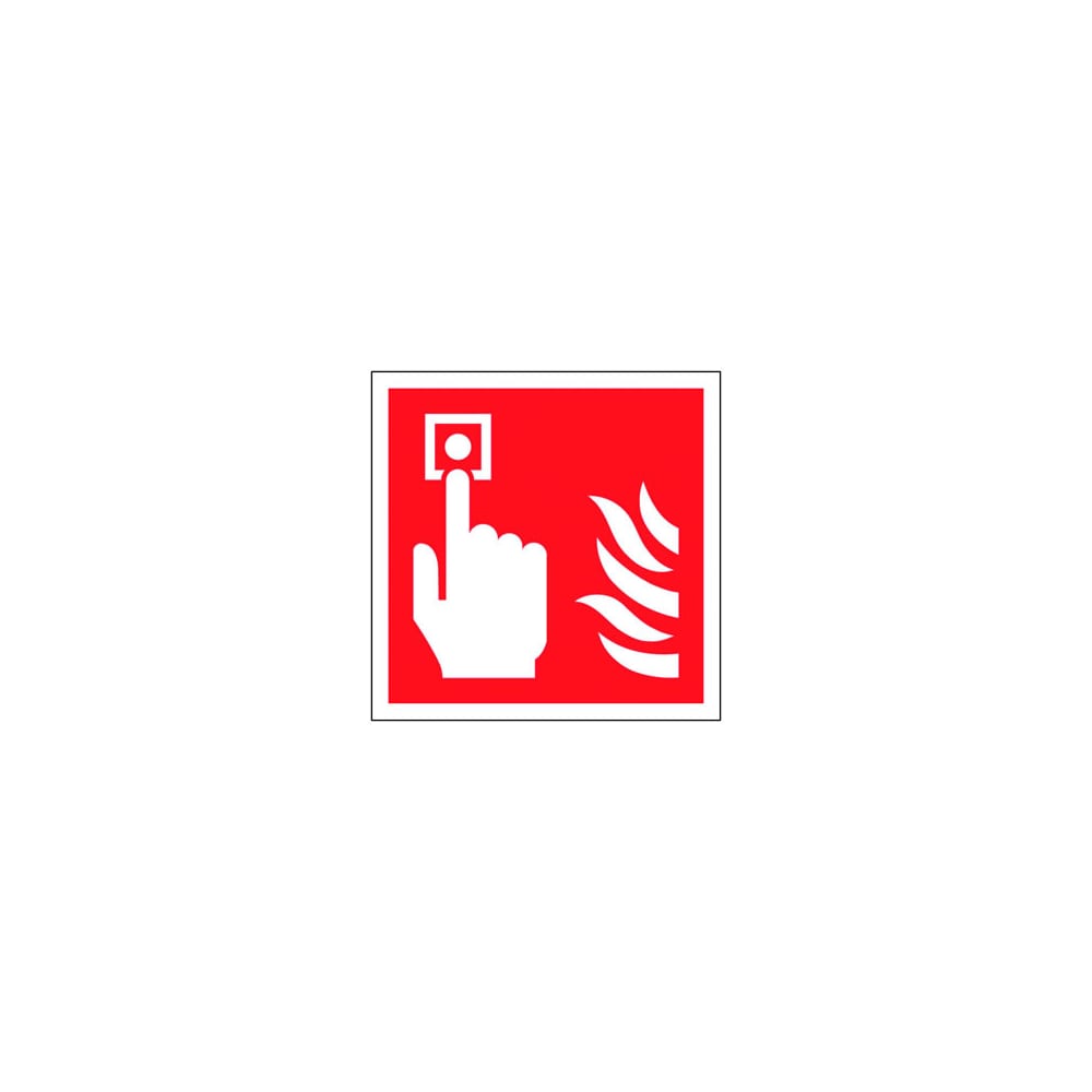 Fire Alarm Symbol Sign 100x100mm Rigid Plastic