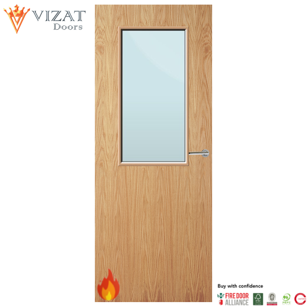 Oak Veneer 8G Glazed FD30 Internal Fire Door
