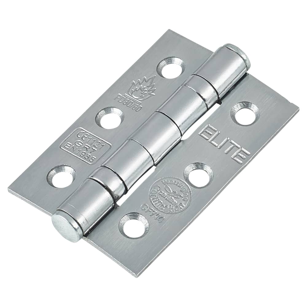 Tubular Latch Pack 57mm Backset 3xFire Rated Ball Bearing Hinges Satin Chrome