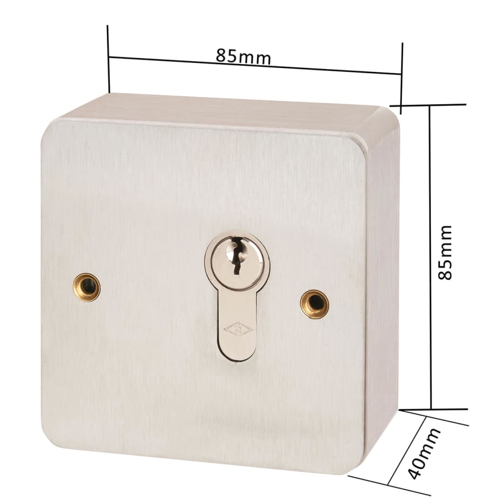 Key Switch 85x85x44mm Stainless Steel