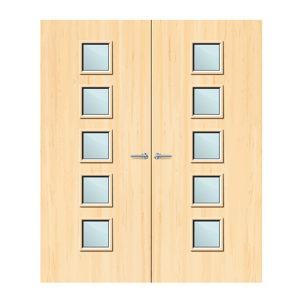 Ash Veneer 10G Glazed Pair FD60 Internal Fire Door