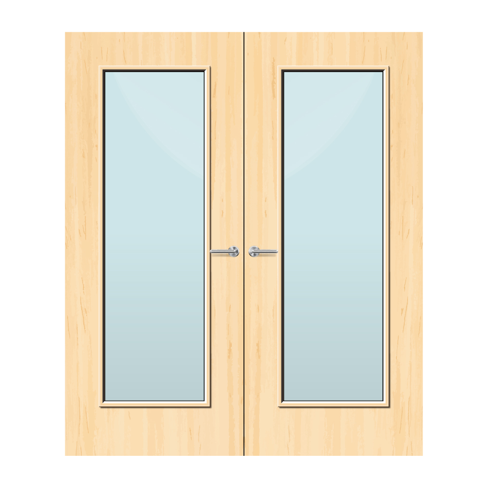 Ash Veneer 19G Glazed Pair FD30 Internal Fire Door