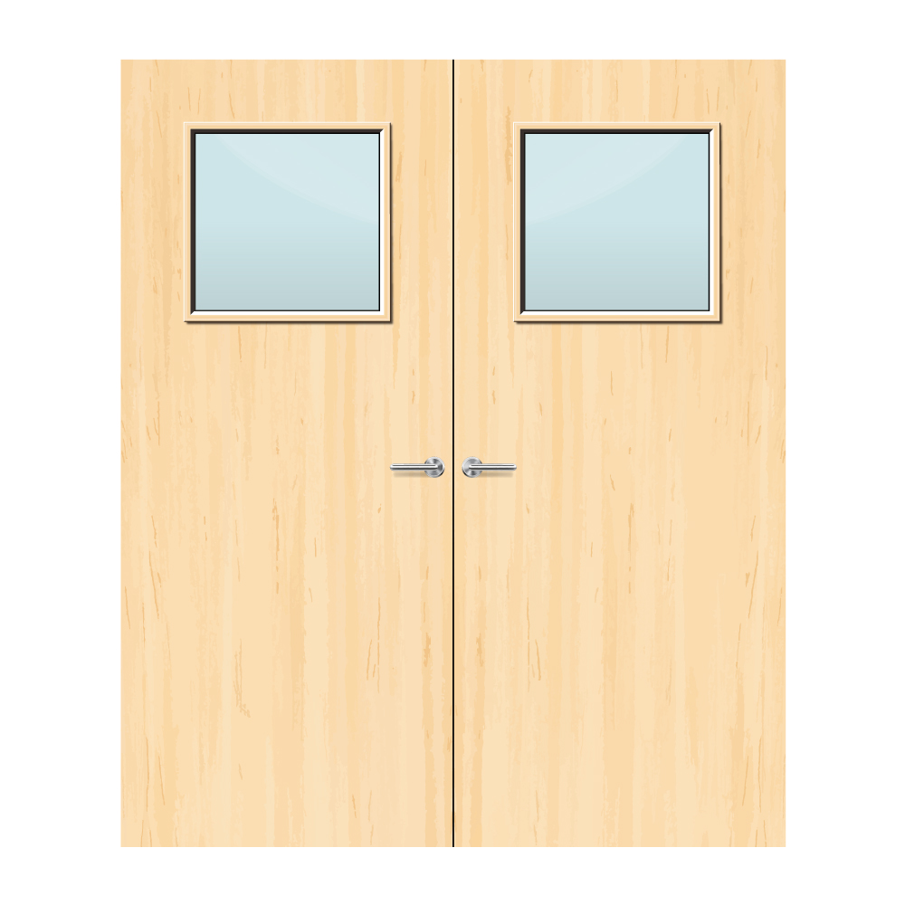 Ash Veneer 1G Glazed Pair FD60 Internal Fire Door