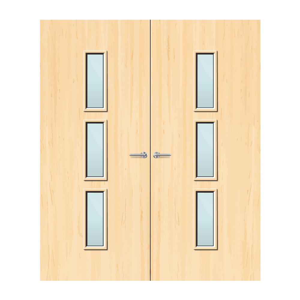 Ash Veneer 23G Glazed Pair FD30 Internal Fire Door