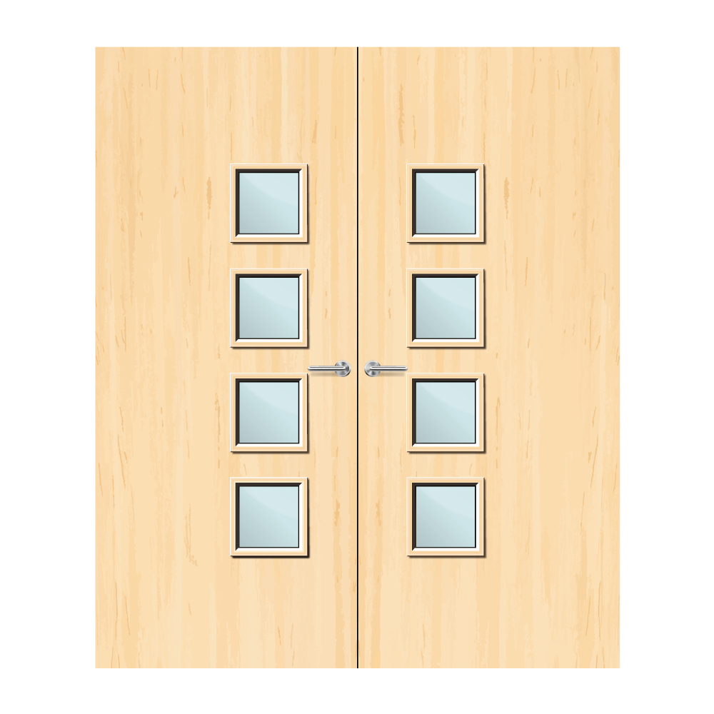Ash Veneer 26G Glazed Pair FD60 Internal Fire Door