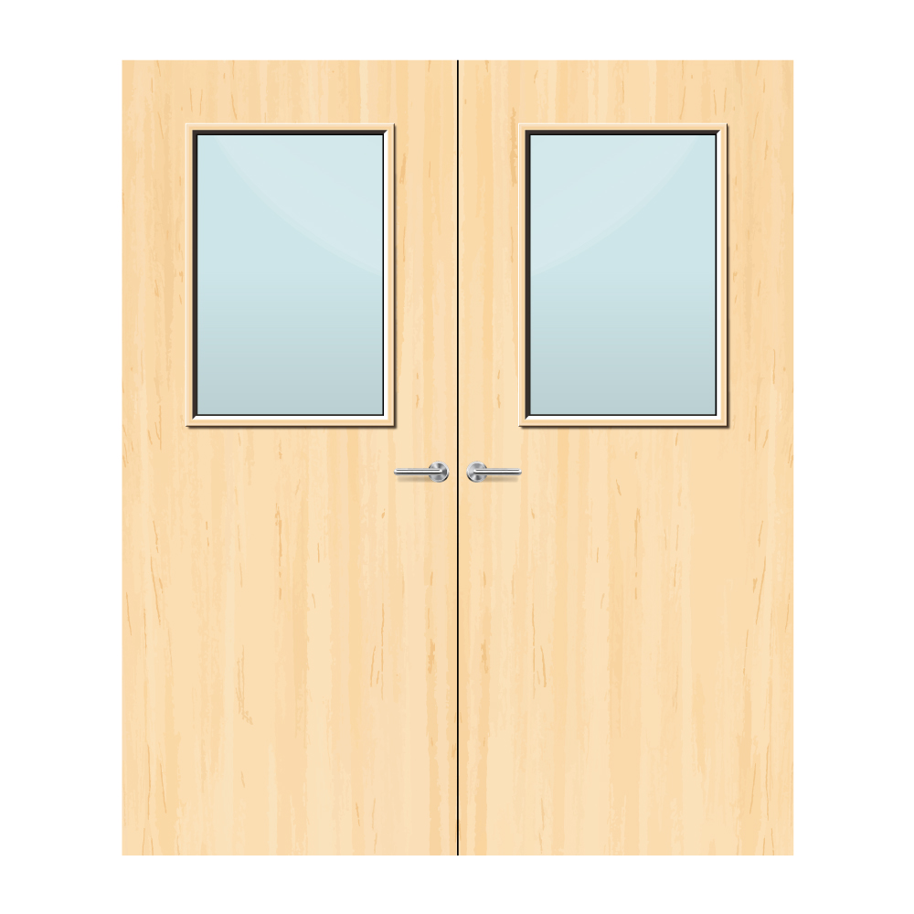 Ash Veneer 2G Glazed Pair FD60 Internal Fire Door
