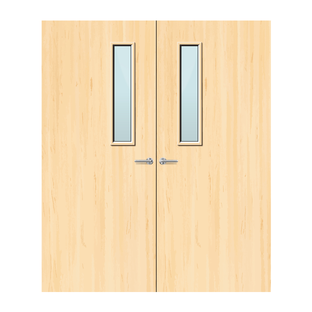 Ash Veneer 3G Glazed Pair FD60 Internal Fire Door