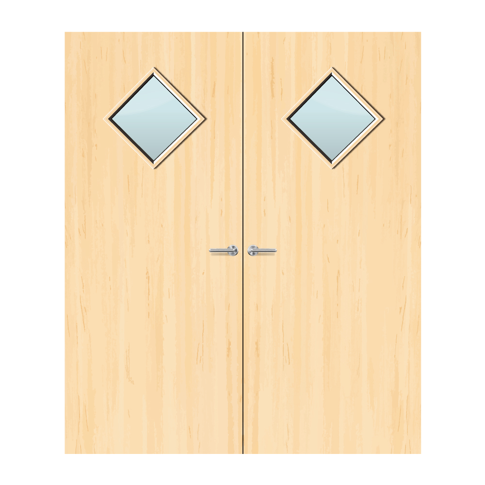 Ash Veneer 6G Glazed Pair FD30 Internal Fire Door